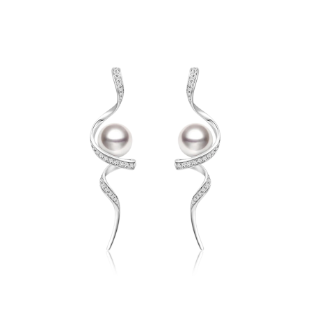 Wave Curl Long Drop Earrings