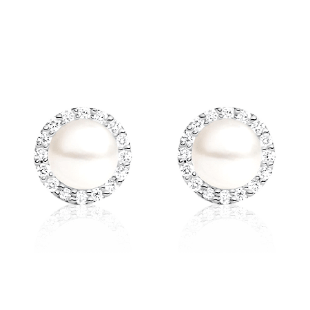 Round Pearl Earrings