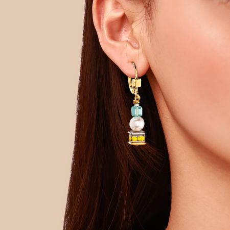 Colorful Round Pearl Drop Earrings