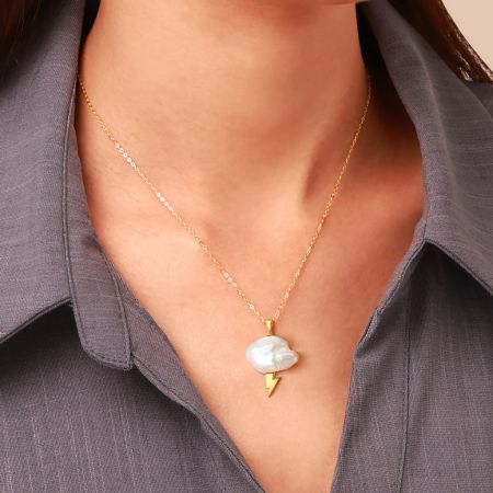 Cloud Freshwater Pearl Pendant Necklace