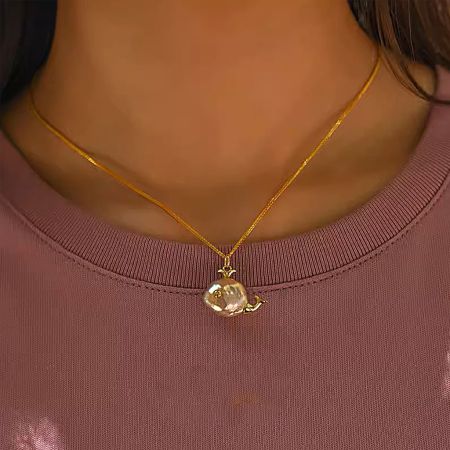 Fish Freshwater Pearl Pendant Necklace