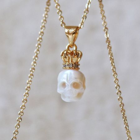 Skull Freshwater Pearl Necklace