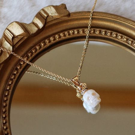 Skull Freshwater Pearl Necklace