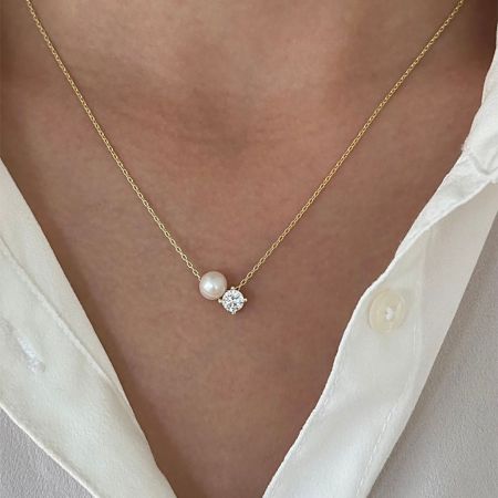 Pearl Pendant Necklace Gift For Her