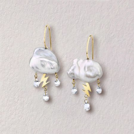 Cloud  Freshwater  Pearl Drop Earrings