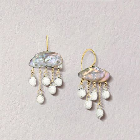 Cloud Freshwater Pearl Drop Earrings