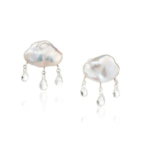 Cloud with Rain Freshwater Pearl Drop Earrings