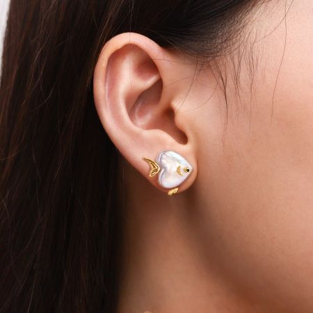 Love Fish Stud Earrings
