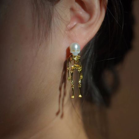 Carved Skull Earrings