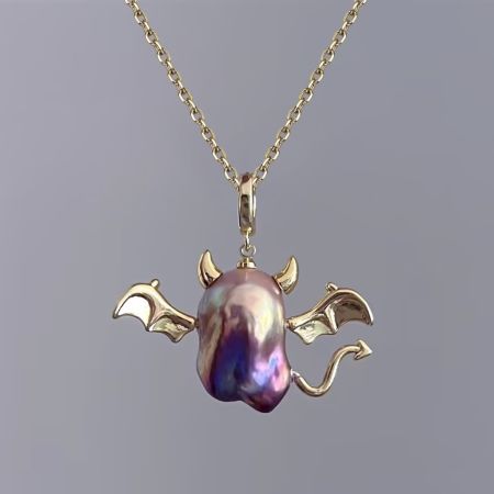 Demon With Blood Pendant Necklace