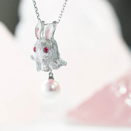 Ghost Rabbit Pendant Necklace