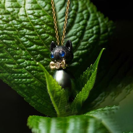 Black Cat Pendant Necklace