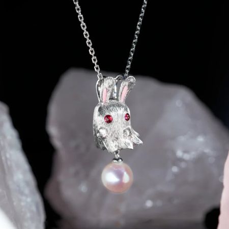 Ghost Rabbit Pendant Necklace