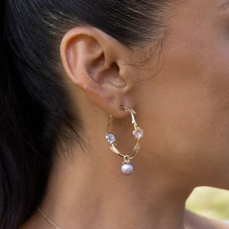 Flowers Hoop Earrings