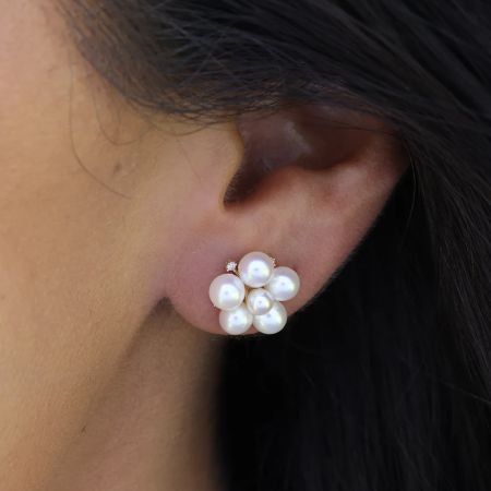 Flower Cluster Stud Earrings