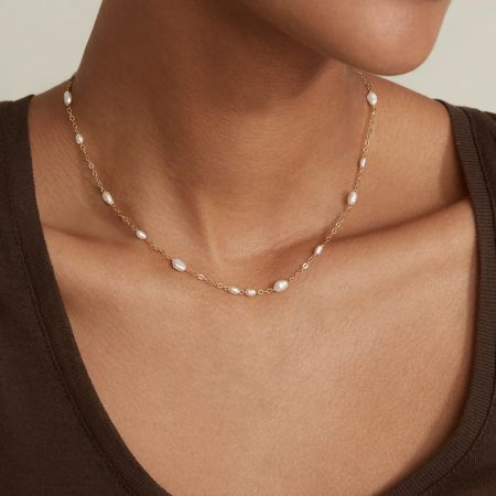 Millet Beads Tincup Necklace