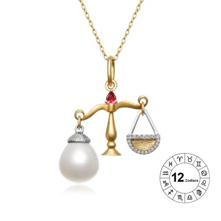Libra Zodiac Pendant Necklace