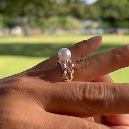 Bloom Flower Pearl Ring