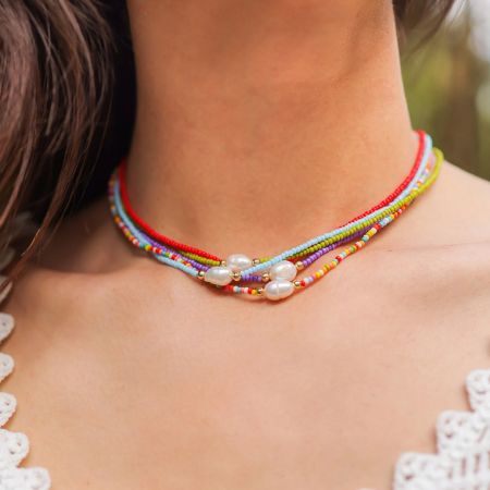 Rainbow Beaded Necklace