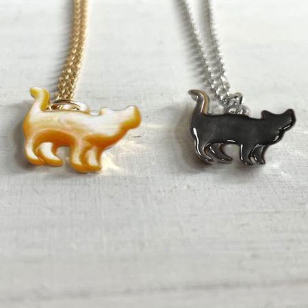 Cat Personalized Initial Pendant Necklace