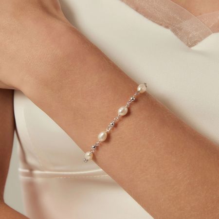 Pearl Bridal Wedding Tincup Bracelet