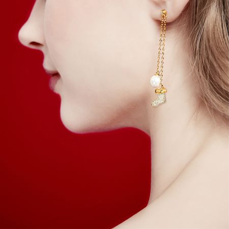 Tree and Socks Drop Earrings