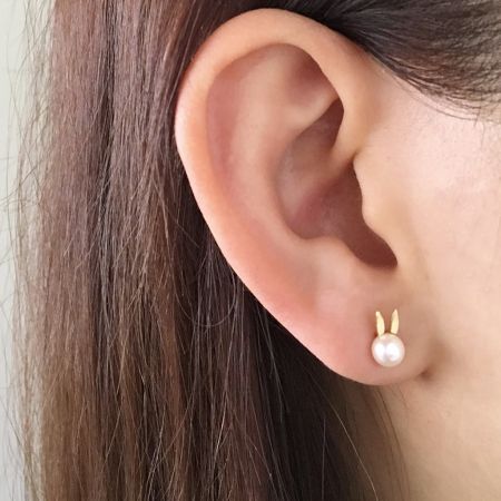 Rabbit and Cat Stud Earrings