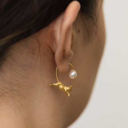 Cat Hoop Earrings