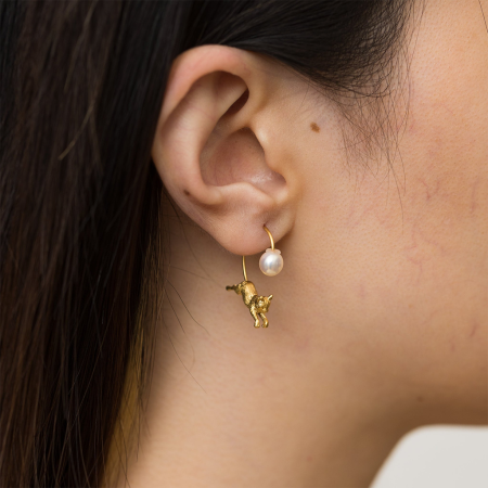 Cat Hoop Earrings