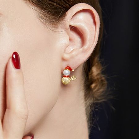 Christmas Snowman Stud Earrings