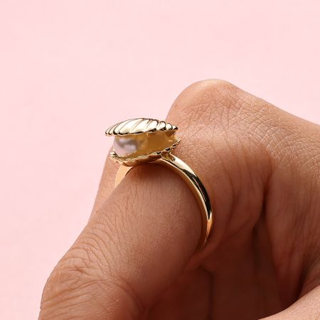 Hidden Pearl Shell Ring