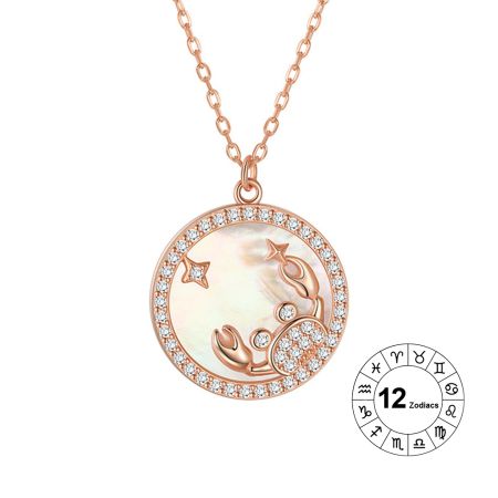 Cancer Zodiac Pendant Necklace