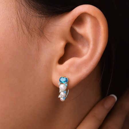 Blue Zircon Earrings