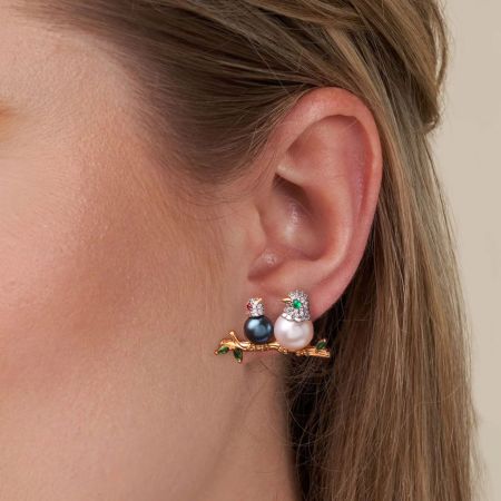 Bird Mother And Her Child Earrings