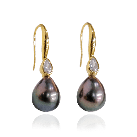 Black Pearl Drop Earrings