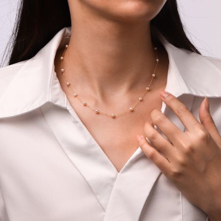 Hanadama Pearl Tincup Necklace