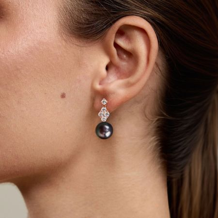 Black Pearl Drop Earrings