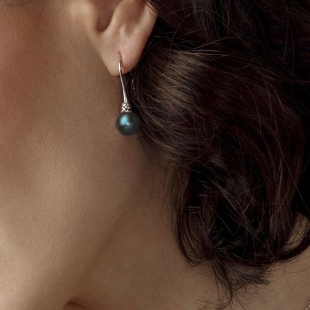 Black Pearl Drop Earrings