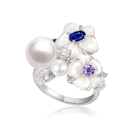 Flowers Pearl Ring