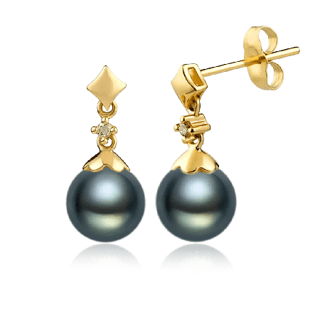 Black Pearl Drop Earrings