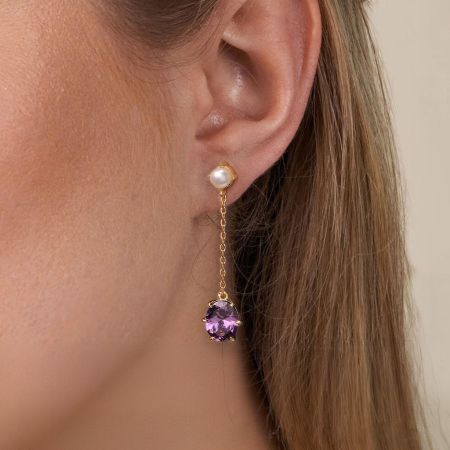 Purple Amethyst Drop Earrings