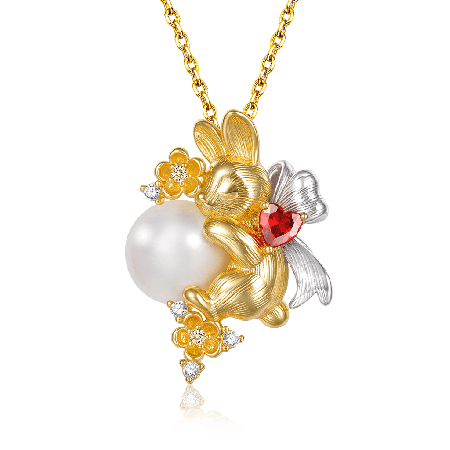 Rabbit With Bow Necklace