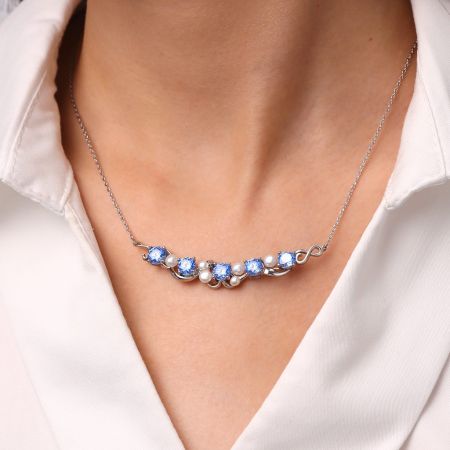 Blue Aquamarine Necklace