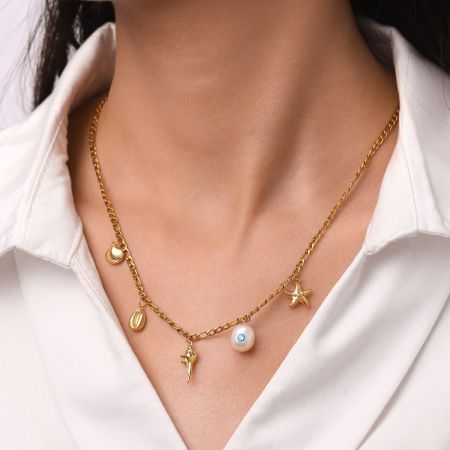 Conch Shell Starfish Necklace