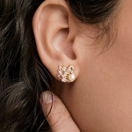 Swan Stud Earrings