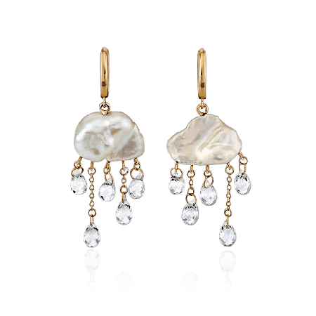 Cloud Freshwater Pearl Drop Earrings