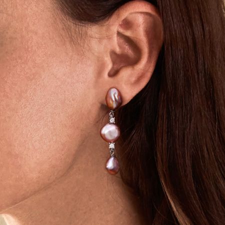 Purple Pearl Earrings