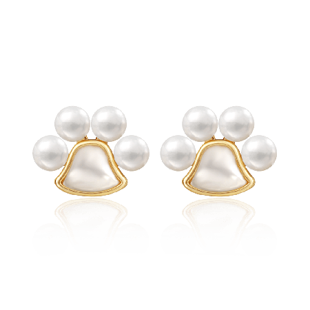Paw Freshwater Pearl Stud Earrings