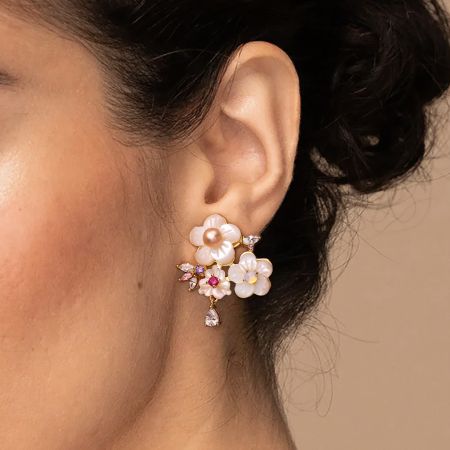 Asymmetric Flower Earrings