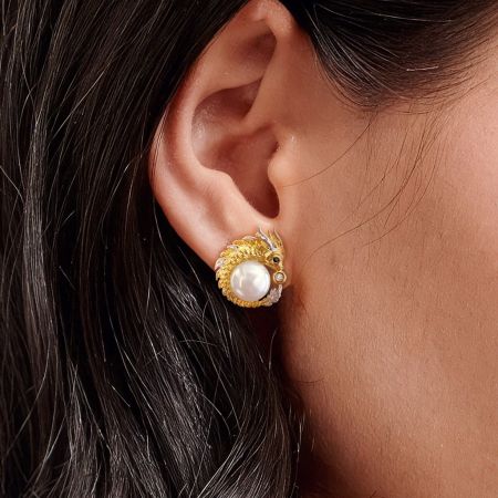 Dragon Freshwater Pearl Stud Earrings